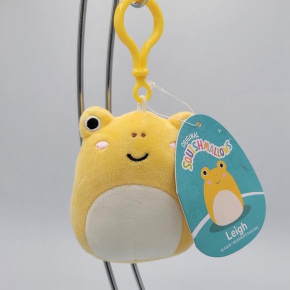 3.5" Leigh NWT Clip Yellow Spotted Frog Squishmallow Keychain Kellytoys HTF - Picture 3 of 3